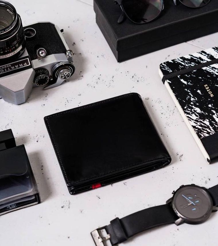 Portfel, czarny, skórzany, Peterson