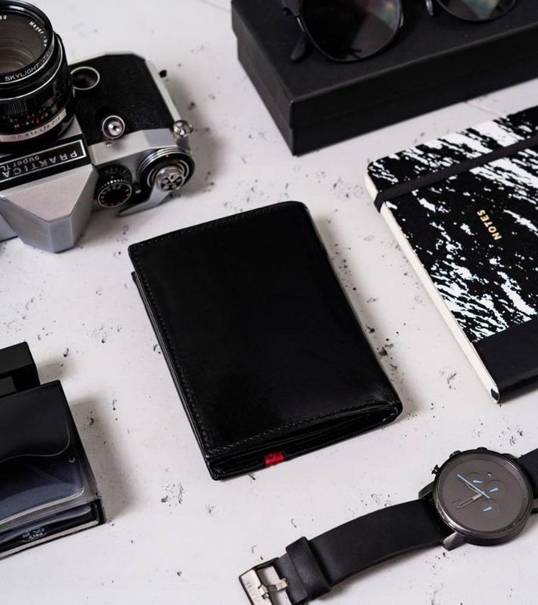 Portfel, czarny, skórzany, Peterson