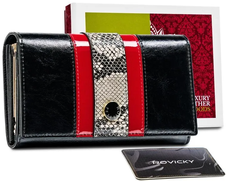 Portfel, czarny, skórzany, Peterson