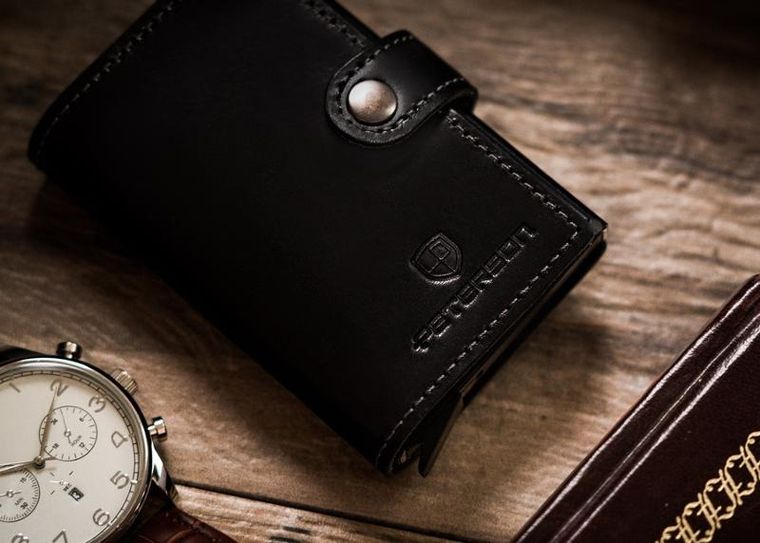 Portfel, czarny, skórzany, Peterson