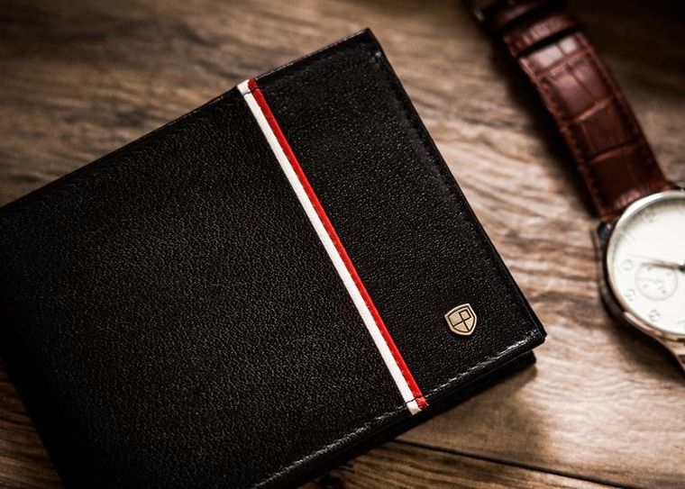 Portfel, czarny, skórzany, Peterson