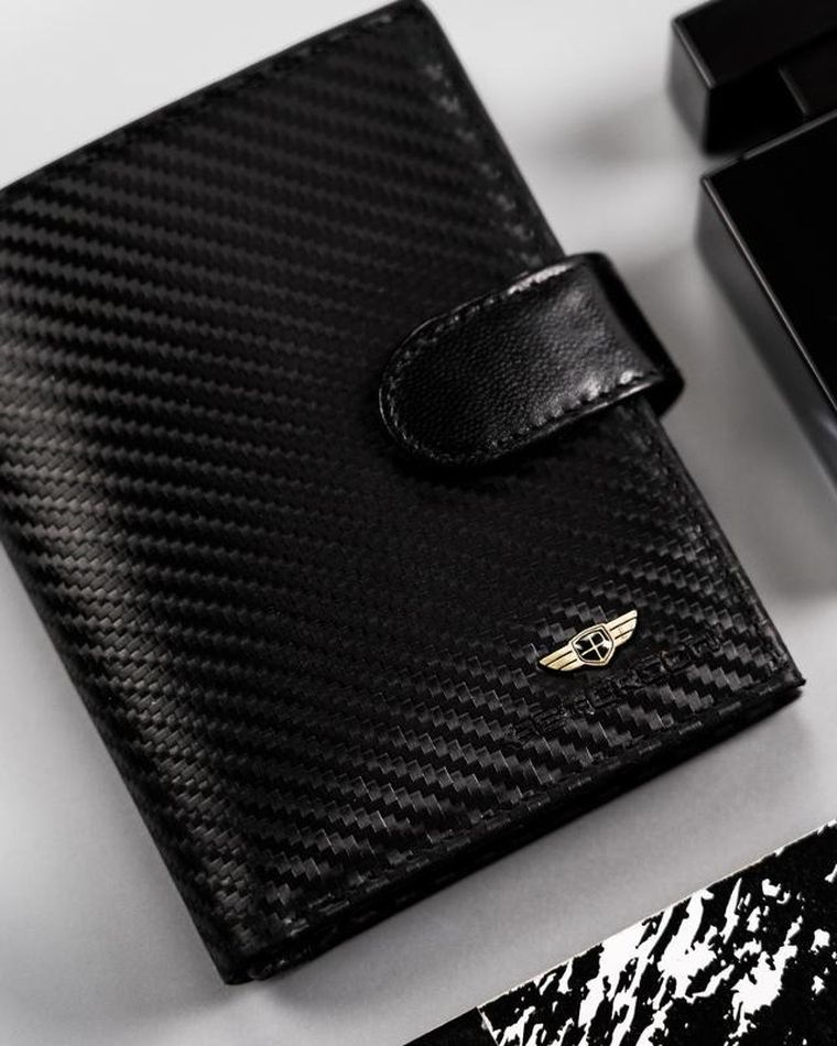 Portfel, czarny, skórzany, Peterson