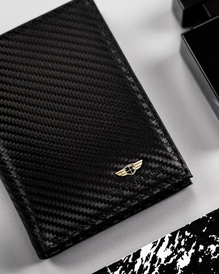 Portfel, czarny, skórzany, Peterson