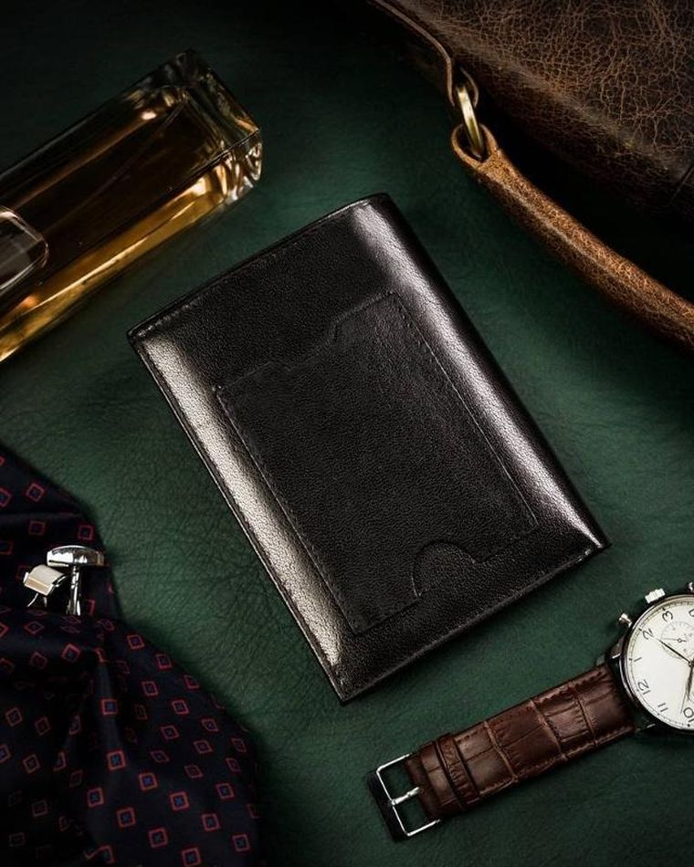 Portfel, czarny, skórzany, Peterson