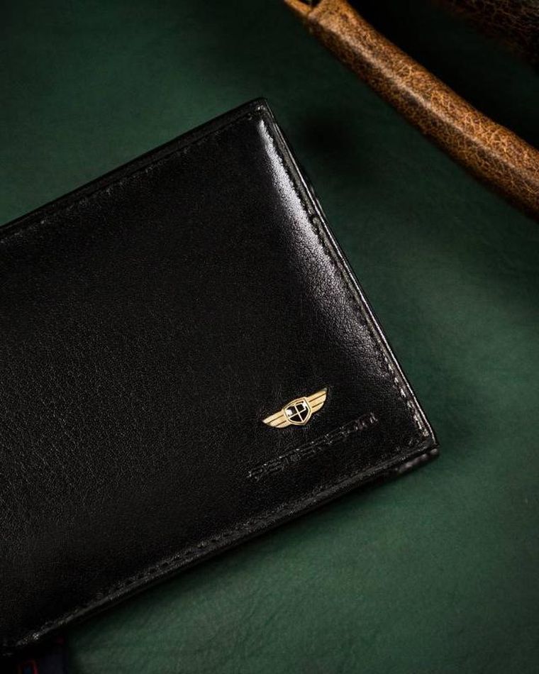 Portfel, czarny, skórzany, Peterson