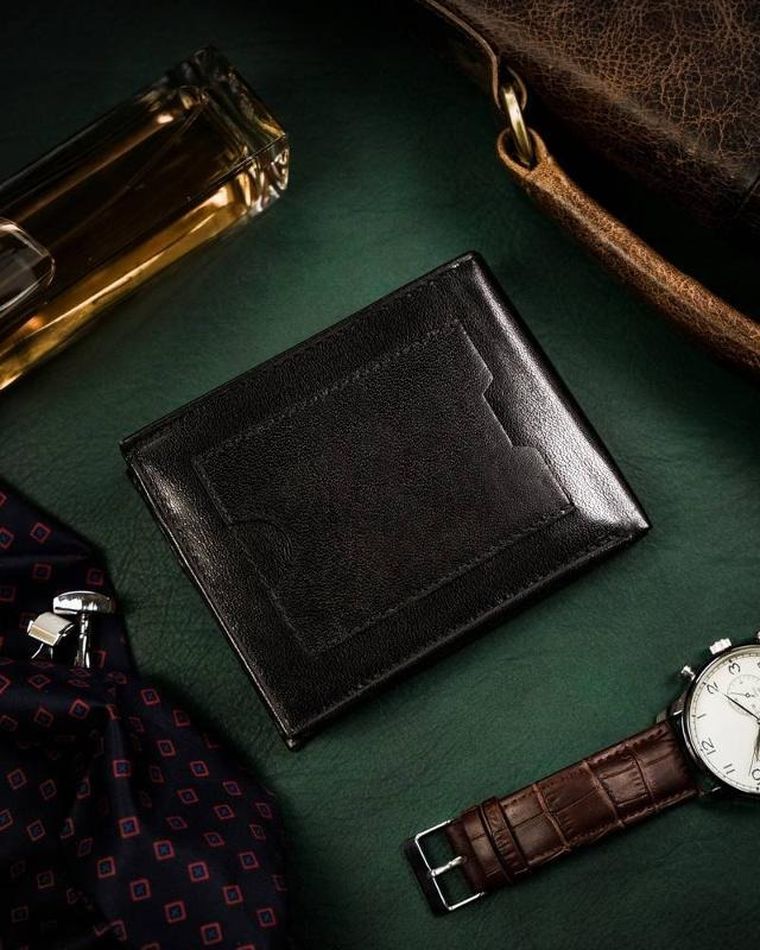 Portfel, czarny, skórzany, Peterson