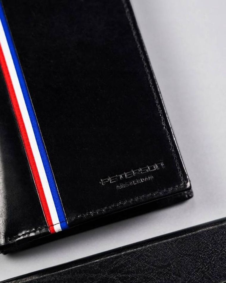 Portfel, czarny, skórzany, Peterson