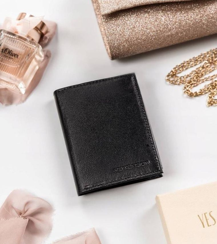 Portfel, czarny, skórzany, Peterson