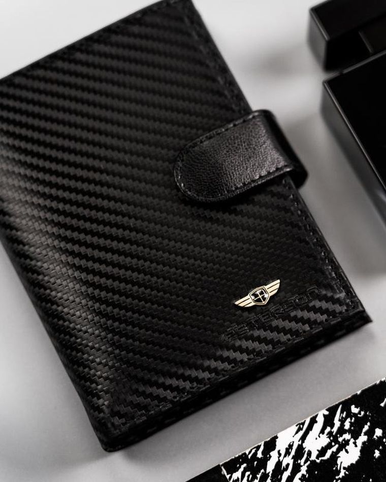 Portfel, czarny, skórzany, Peterson