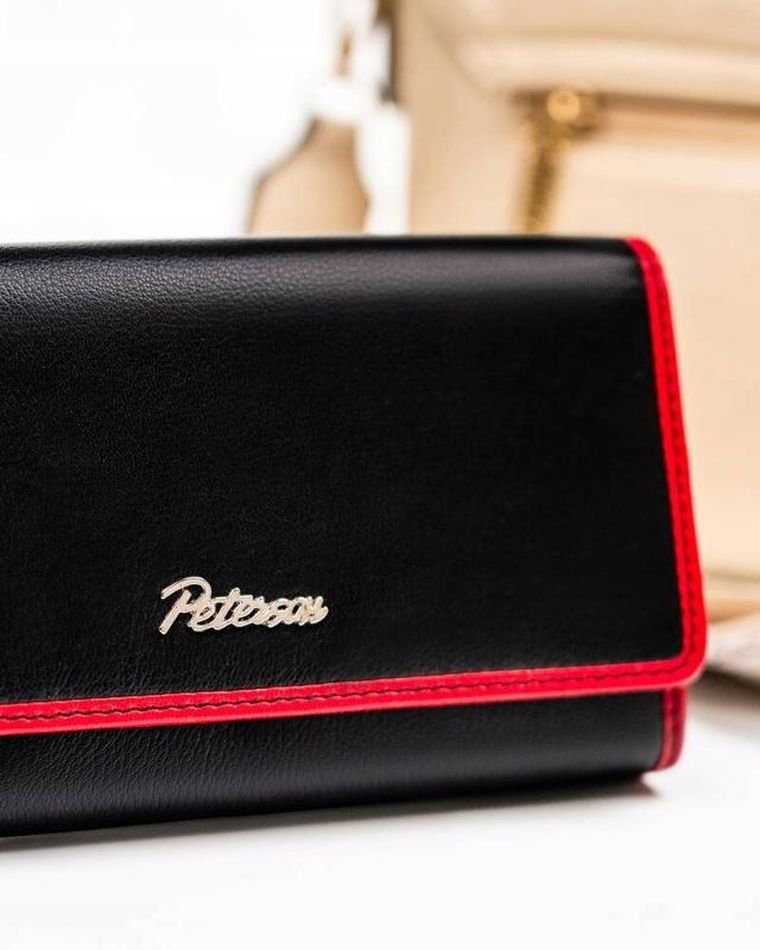 Portfel, czarny, skórzany, Peterson