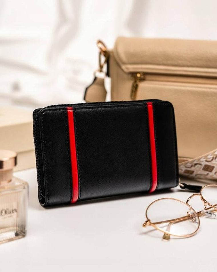 Portfel, czarny, skórzany, Peterson