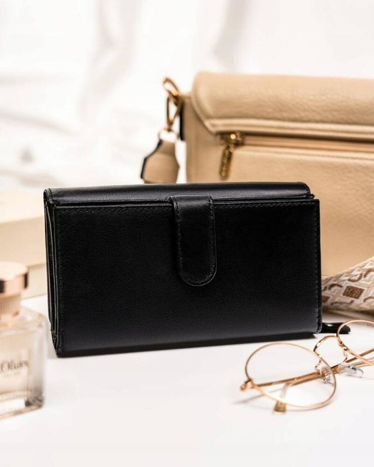 Portfel, czarny, skórzany, Peterson