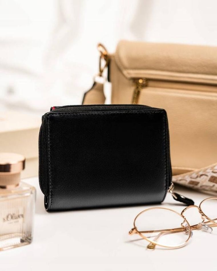 Portfel, czarny, skórzany, Peterson