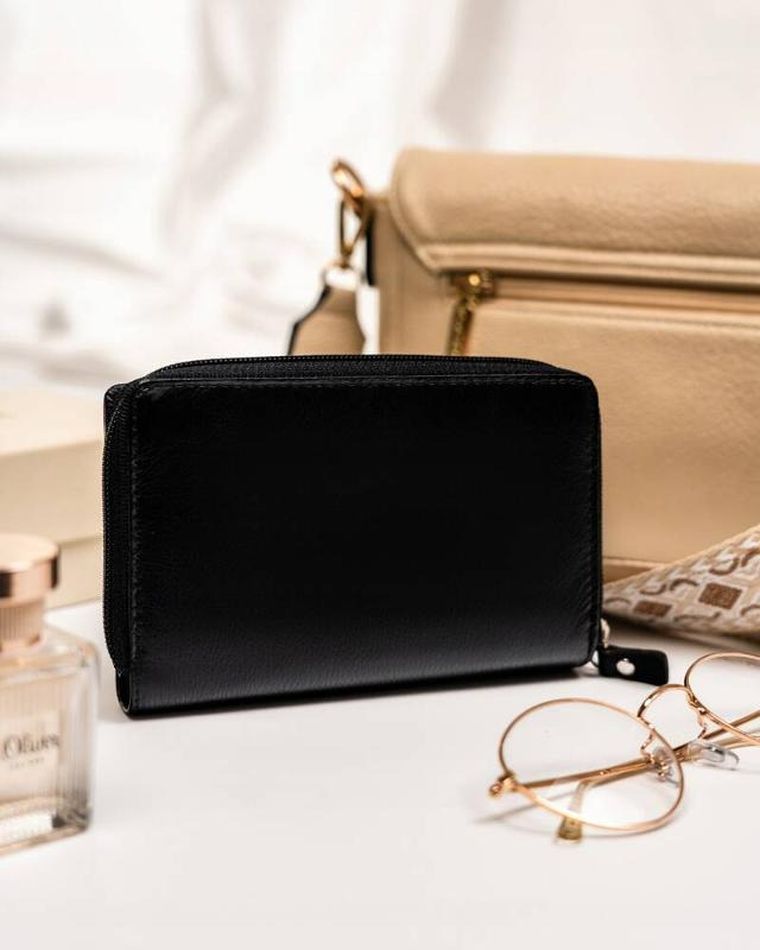 Portfel, czarny, skórzany, Peterson