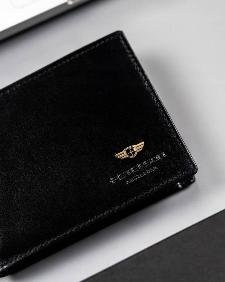 Portfel, czarny, skórzany, Peterson