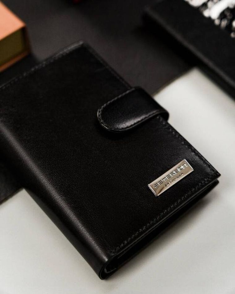 Portfel, czarny, skórzany, Peterson