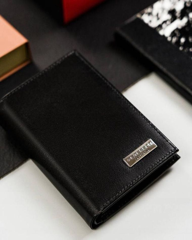 Portfel, czarny, skórzany, Peterson