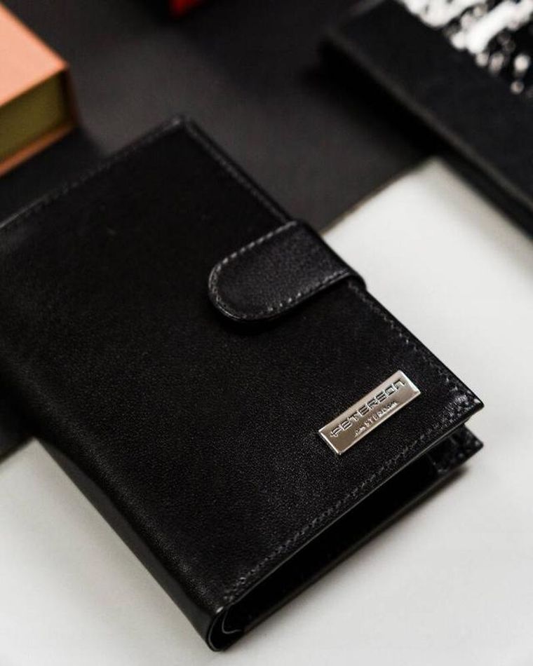 Portfel, czarny, skórzany, Peterson