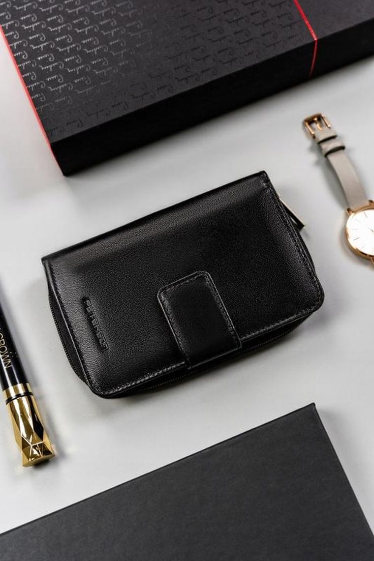 Portfel, czarny, skórzany, Peterson