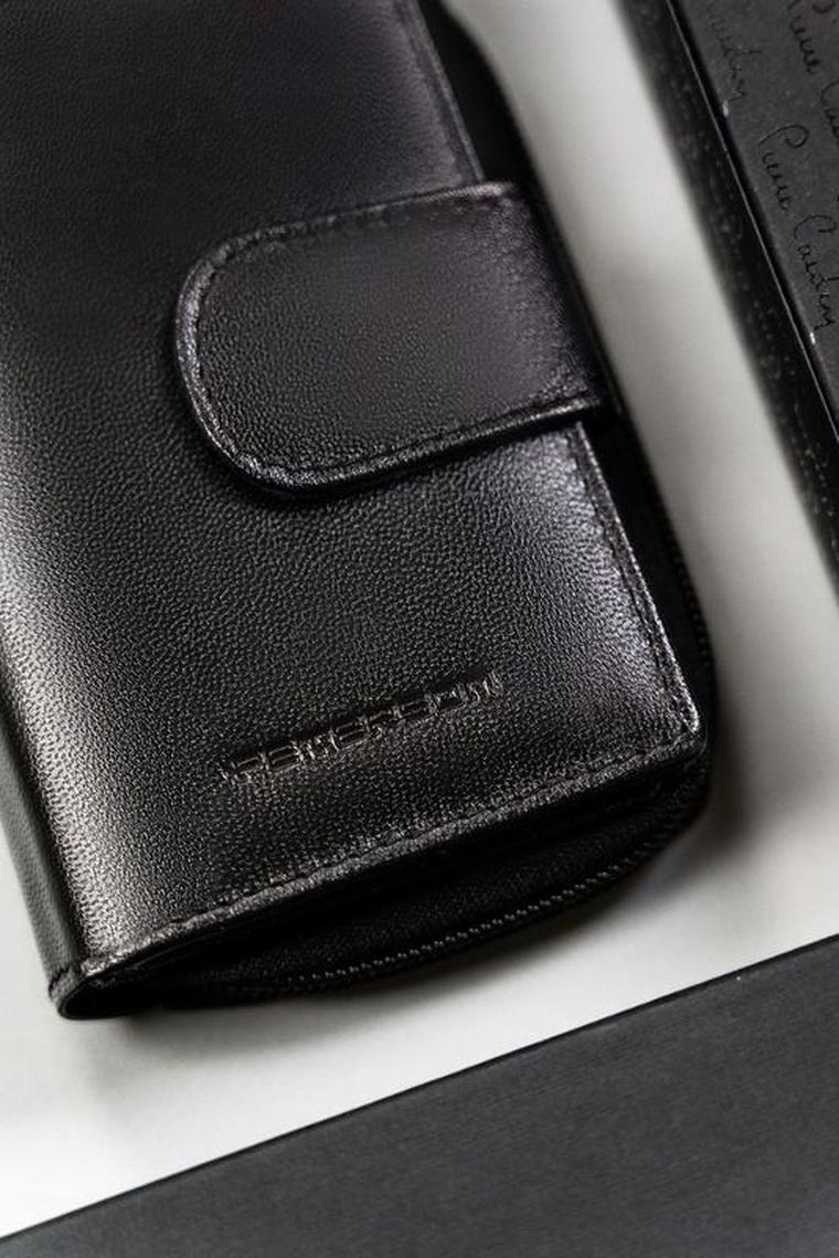 Portfel, czarny, skórzany, Peterson