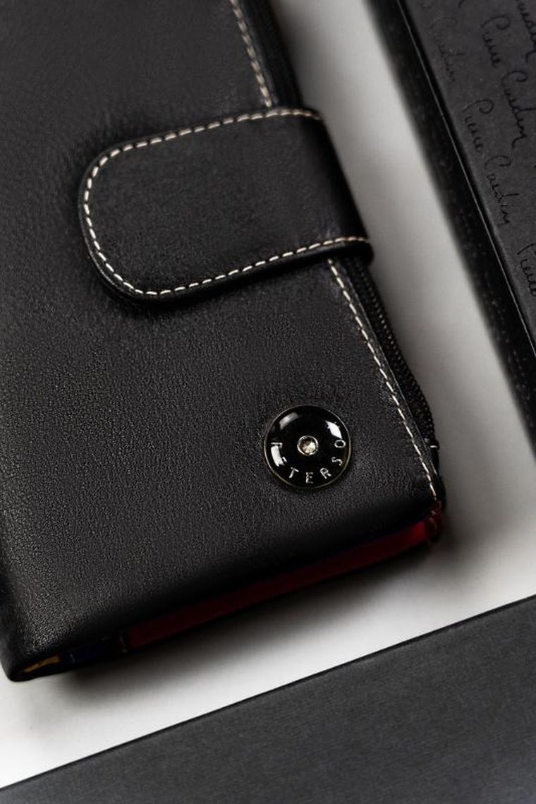 Portfel, czarny, skórzany, Peterson