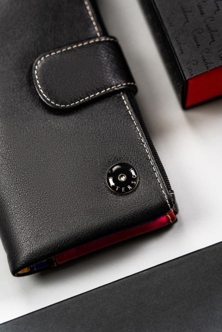 Portfel, czarny, skórzany, Peterson