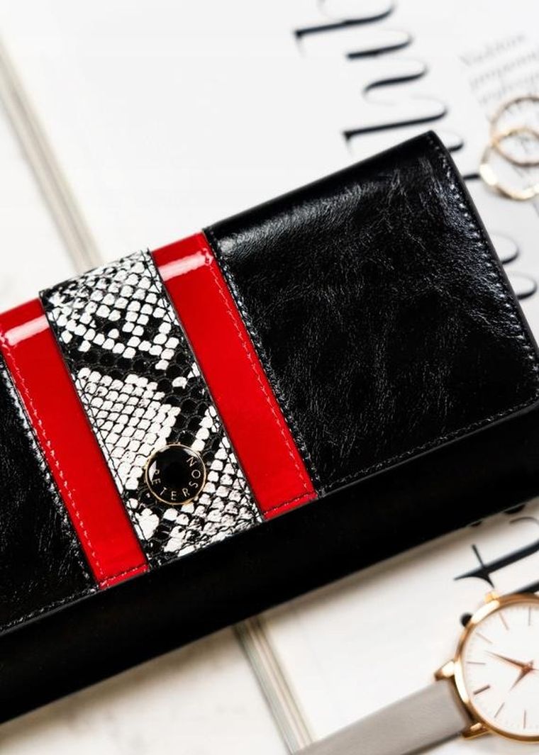 Portfel, czarny, skórzany, Peterson