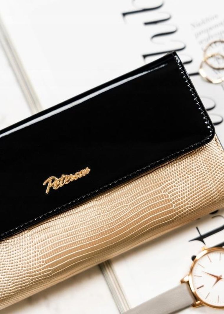 Portfel, czarny, skórzany, Peterson