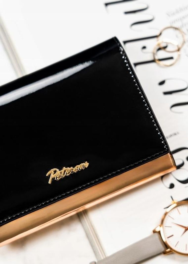 Portfel, czarny, skórzany, Peterson