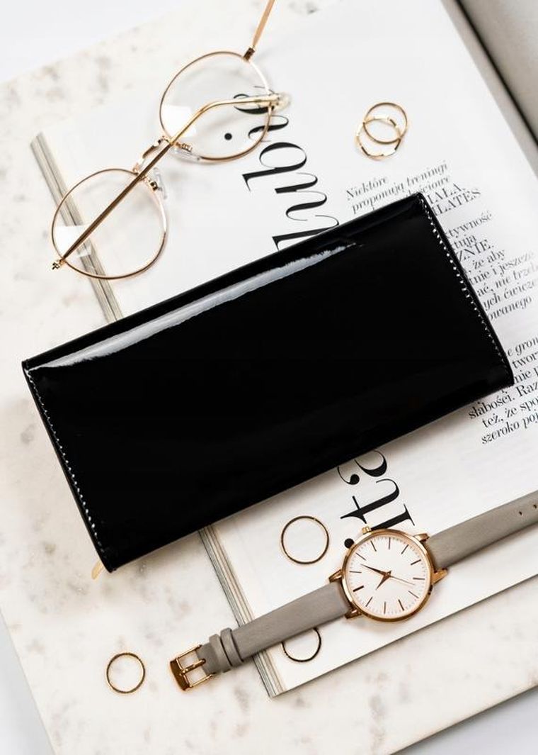 Portfel, czarny, skórzany, Peterson