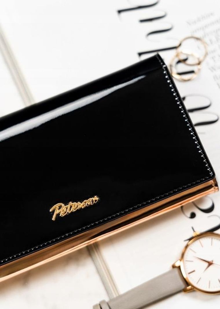 Portfel, czarny, skórzany, Peterson