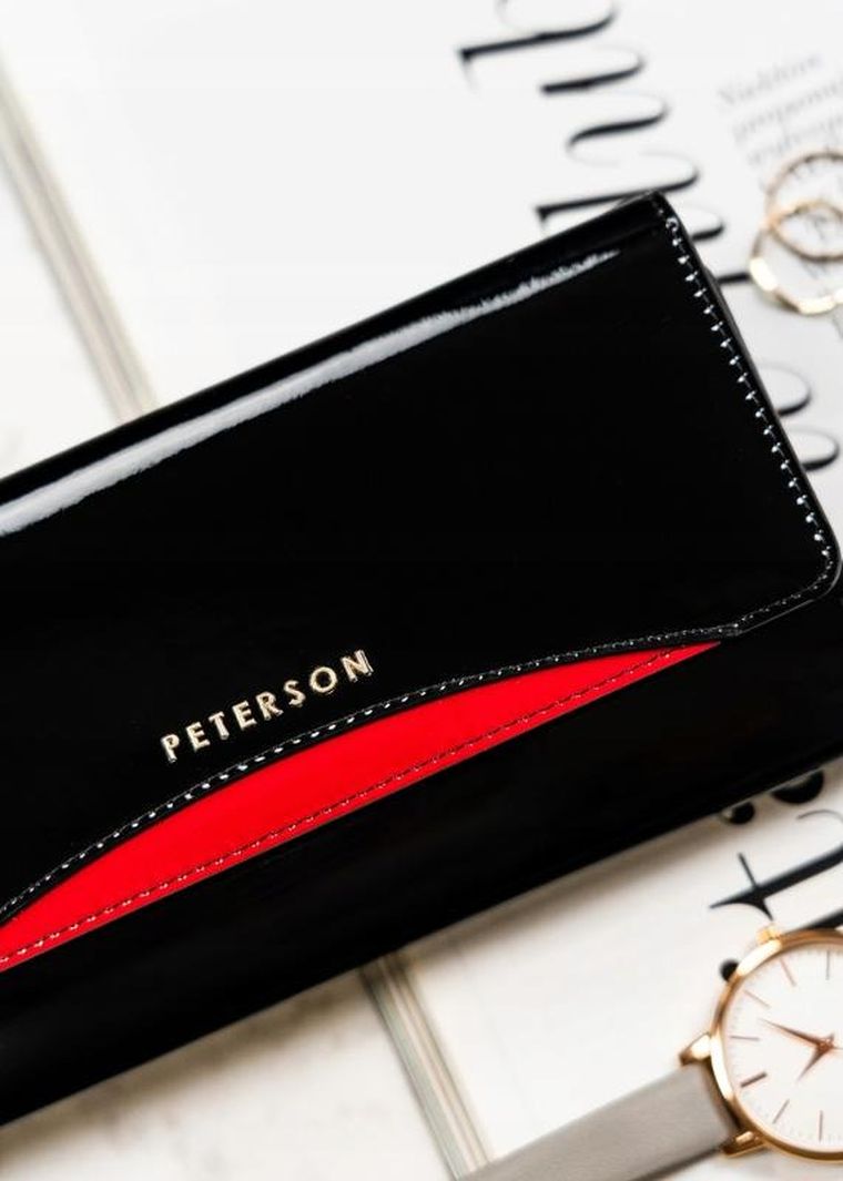 Portfel, czarny, skórzany, Peterson