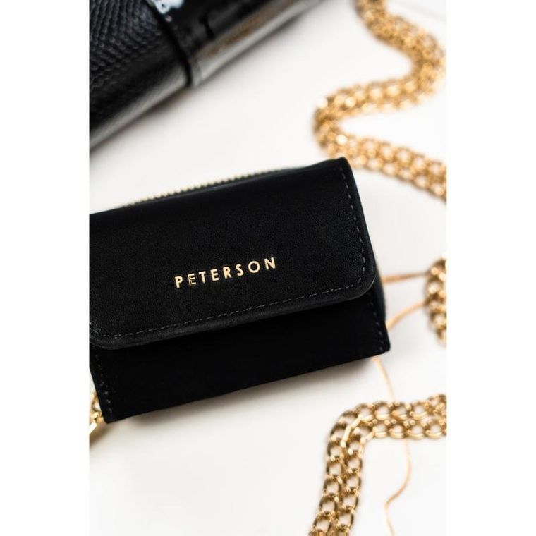 Portfel, czarny, skórzany, Peterson