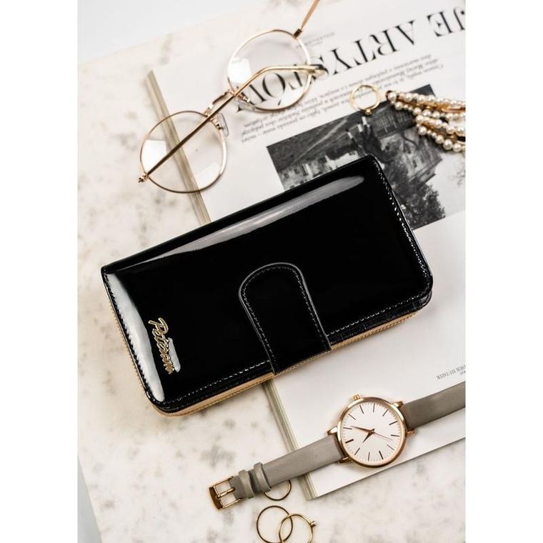 Portfel, czarny, skórzany, Peterson