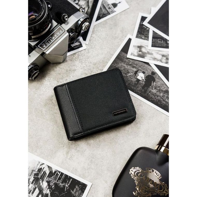 Portfel, czarny, skórzany, Peterson