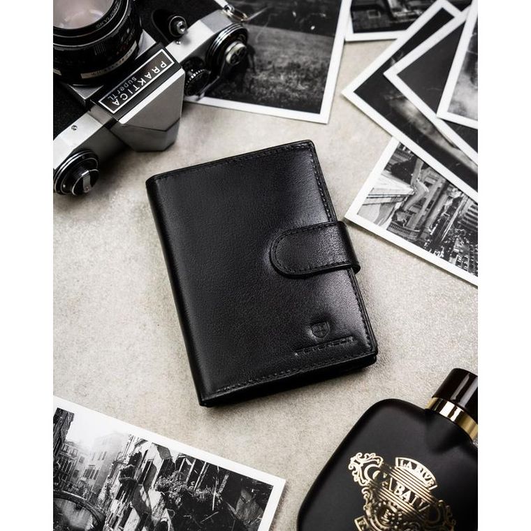 Portfel, czarny, skórzany, Peterson