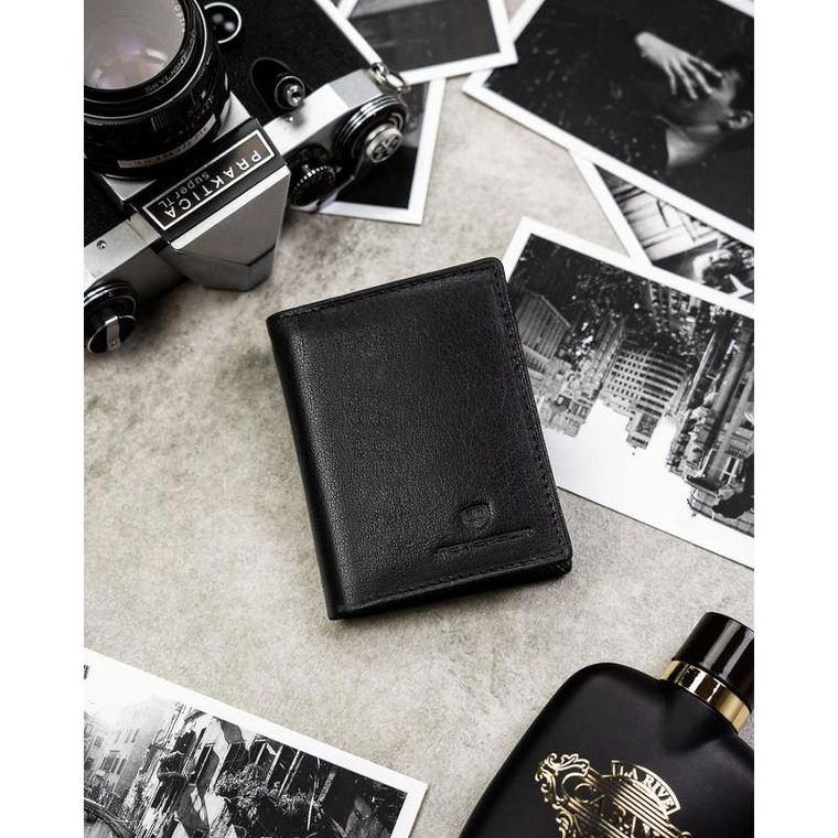 Portfel, czarny, skórzany, Peterson