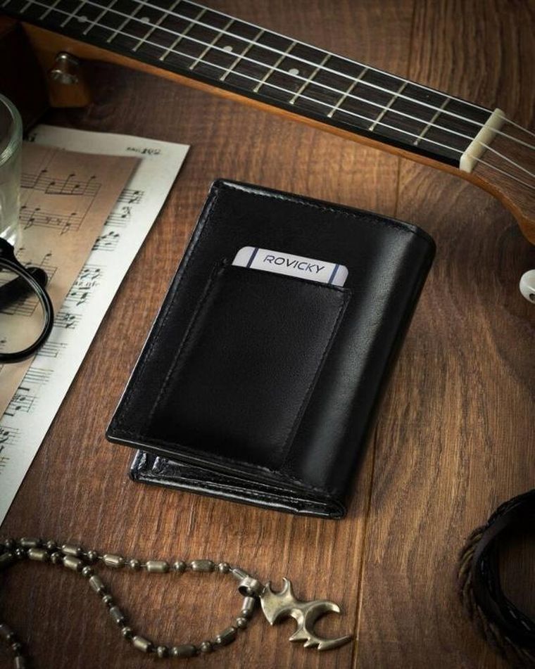 Portfel, czarny, skórzany, RFID, 4U Cavaldi