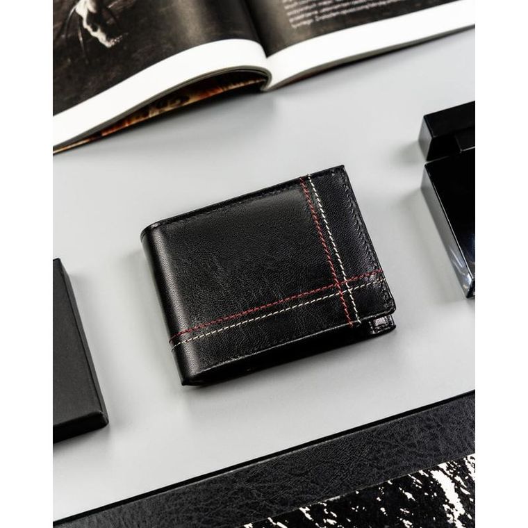 Portfel, czarny, skórzany, RFID, Always Wild