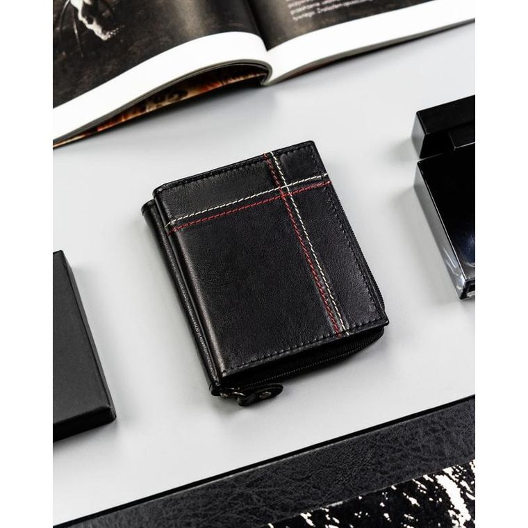 Portfel, czarny, skórzany, RFID, Always Wild