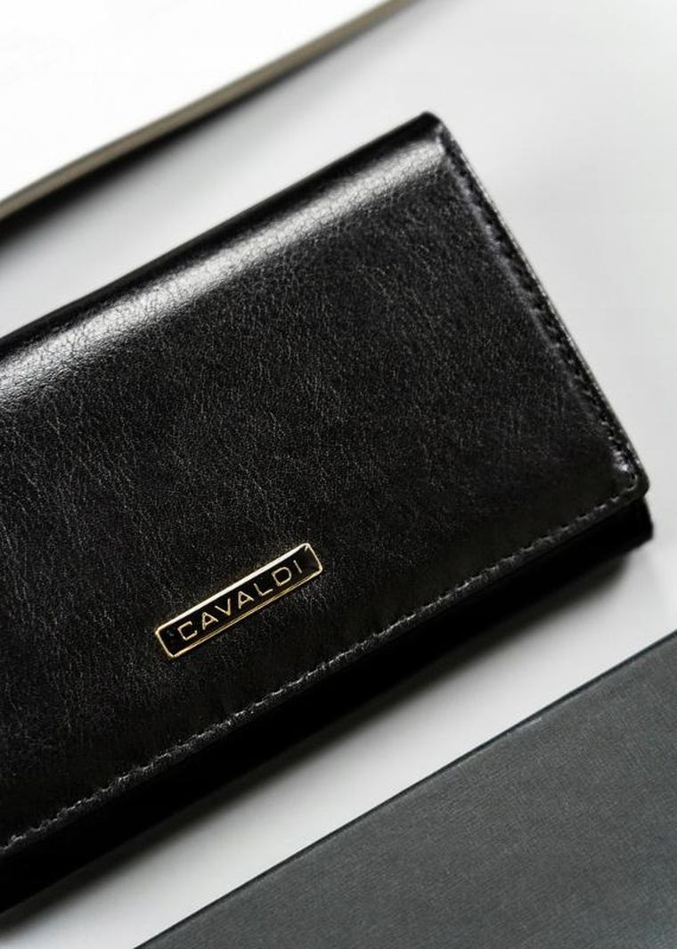 Portfel, czarny, skórzany, RFID, Cavaldi