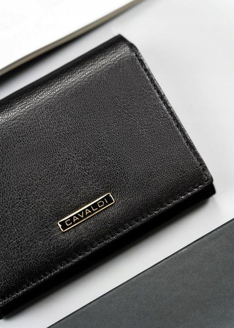 Portfel, czarny, skórzany, RFID, Cavaldi