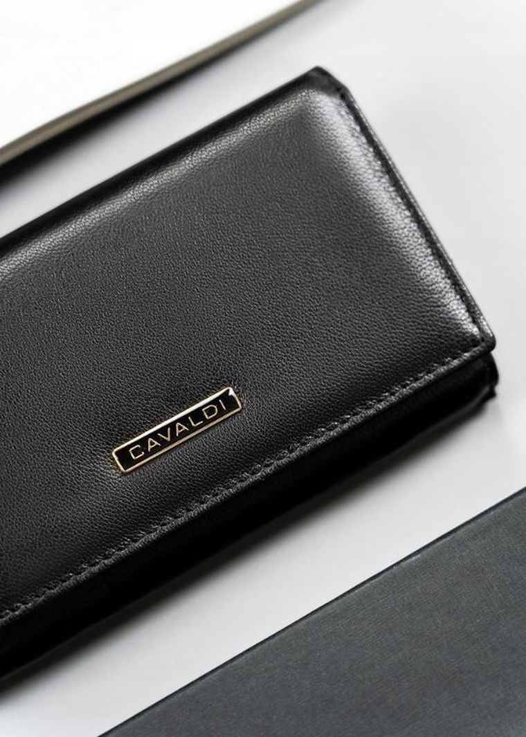 Portfel, czarny, skórzany, RFID, Cavaldi