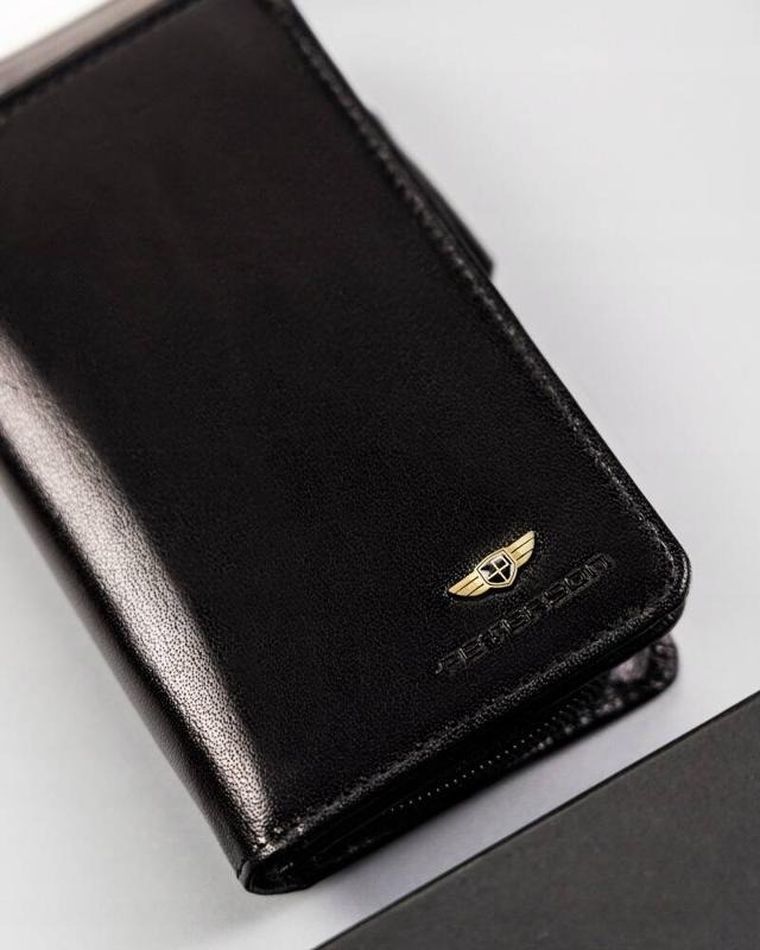 Portfel, czarny, skórzany, RFID, Peterson