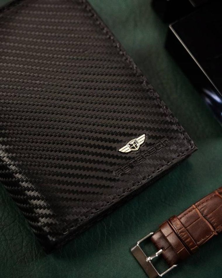 Portfel, czarny, skórzany, RFID, Peterson