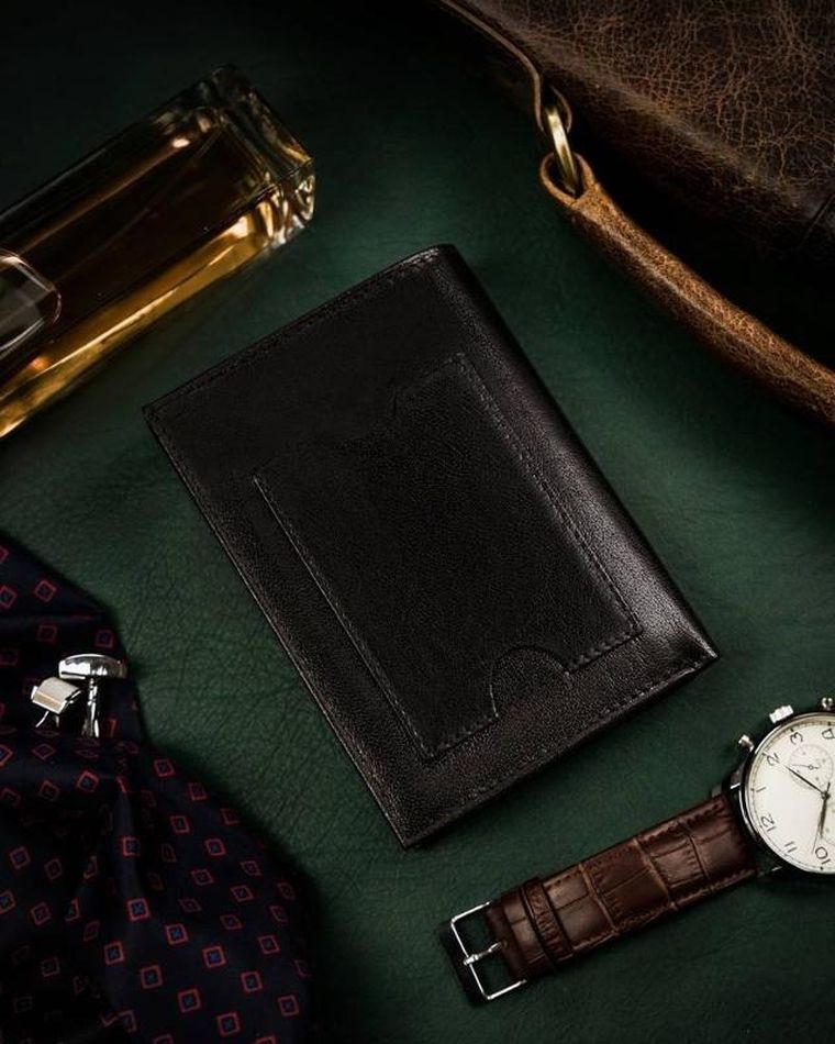 Portfel, czarny, skórzany, RFID, Peterson