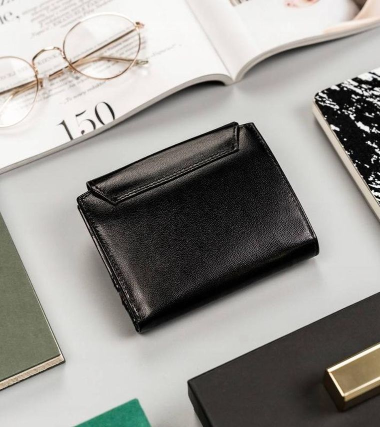 Portfel, czarny, skórzany, RFID, Peterson