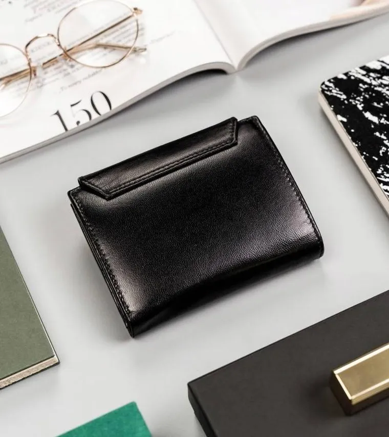 Portfel, czarny, skórzany, RFID, Peterson