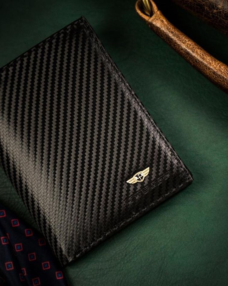 Portfel, czarny, skórzany, RFID, Peterson