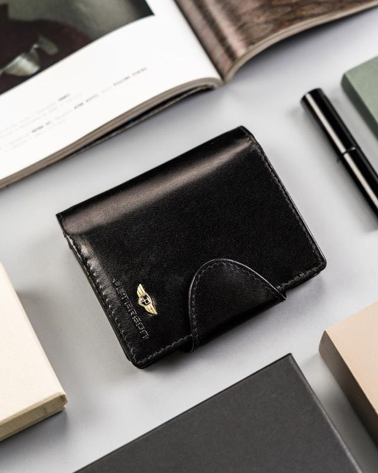 Portfel, czarny, skórzany, RFID, Peterson